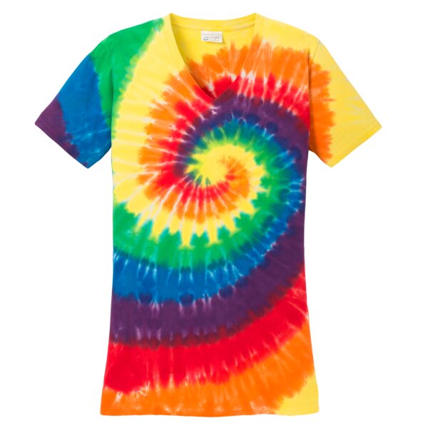 ACSD Ladies Tie Dye V Neck Tee Thumbnail